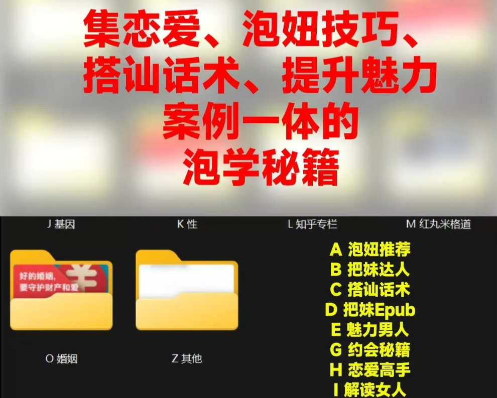 99元买的男性泡妞情感电子书合集免费分享,一共700多本