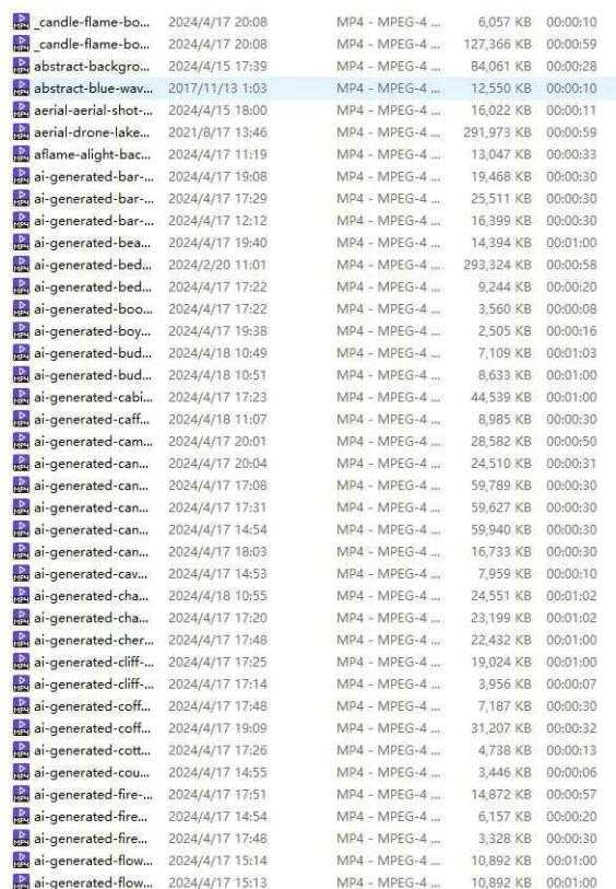 1000个免费商用视频素材